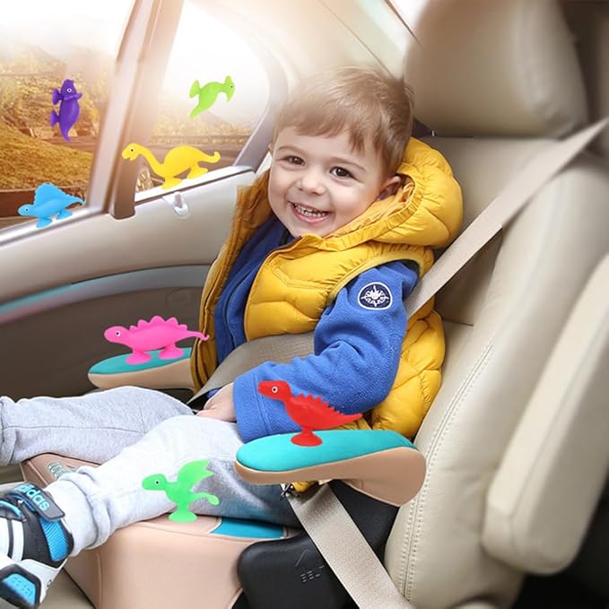 16 PCS Suction Cup Toys No Hole Bathtub Shower Toy Party Favor for Kids ,Dinosaur Silicone Sucker Toys Travel Window Toy for Toddlers Boys Girls