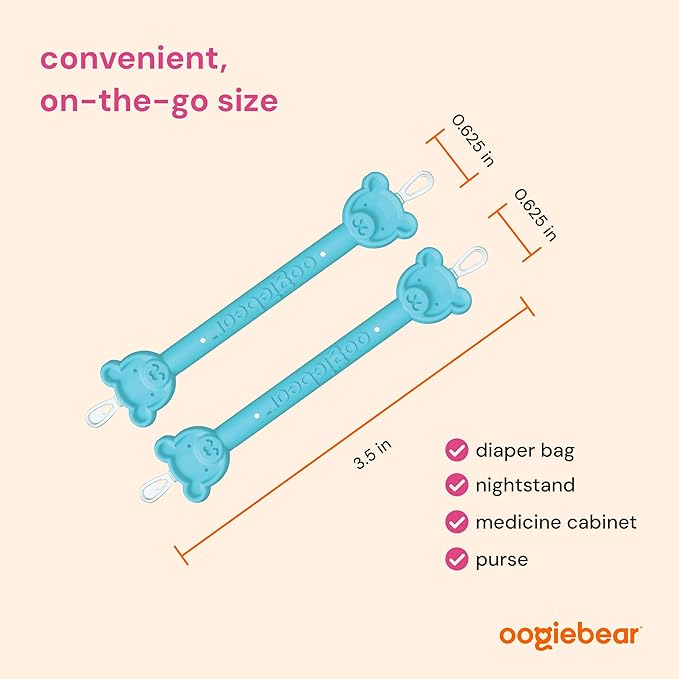 oogiebear: Baby Nose Cleaner & Ear Wax Removal Tool - Safe Booger & Earwax Removal for Newborns, Infants, Toddlers - Dual-Ended - Essential Baby Stuff, Diaper Bag Must-Have, 2 Pack Blue with CASE