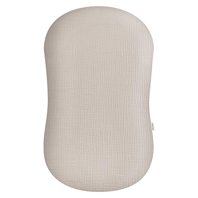 Muslin Baby Lounger Cover, Newborn Lounger Cover, Soft Cotton Breathable Lounger Pillow for Boys Girls Infant, Cover Only (Beige)