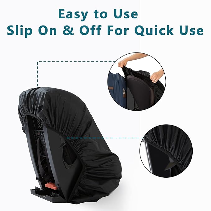 Car Seat Cover for Air Travel, Car Seat Travel Bag for Gate Check, Sun Shade, Waterproof, Dustproof & Abrasionproof, Covers and Blocks Out Heat & Sun| Baby Travel Accessories (Gray)