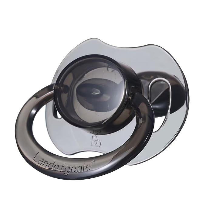 Landofgenie Large Shield Adult Size Pacifiers Bone Shape Transparent Design Pacifier Black