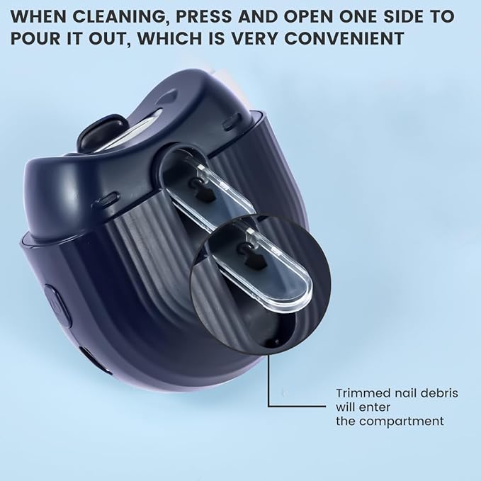 Electric Nail Clipper，Automatic Nail Trimmer with Nail Scraps Storage，with Light and 2 Speeds Nail Sharpener Rechargeable Nail Cutter Safety Fingernail Trimmer for Baby Kids Adults Seniors