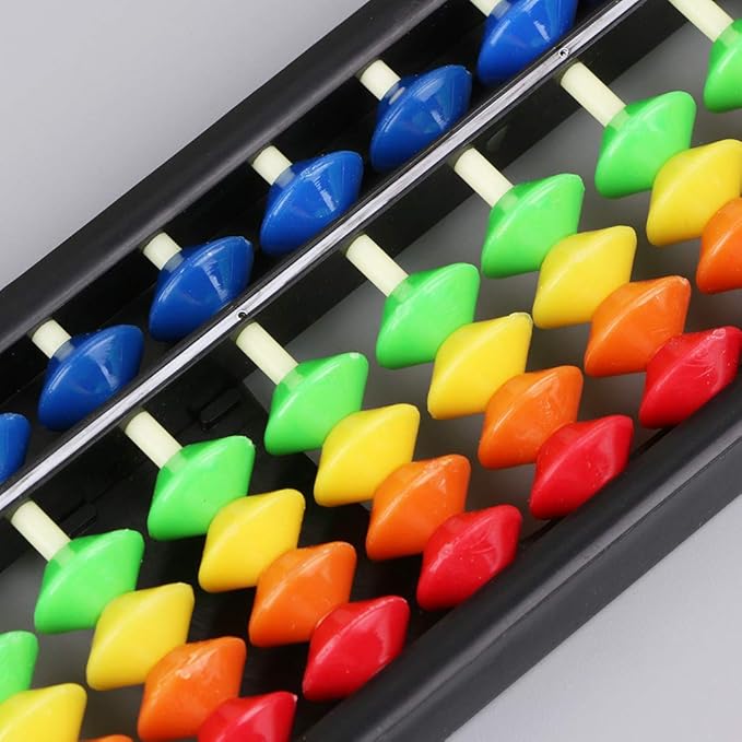 13 Column Portable Plastic Abacus Arithmetic Soroban Calculating Tool with Color, As the Picture Shows