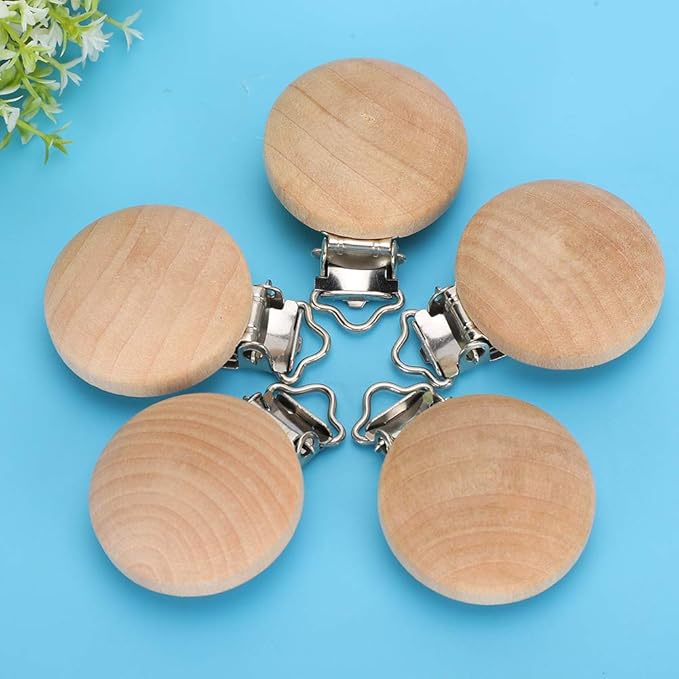 Alvinlite Beech Pacifier Clip 1.18inch Toy Strap Clip Small Accessories DIY Pacifier Holder Clip 5Pcs Soother