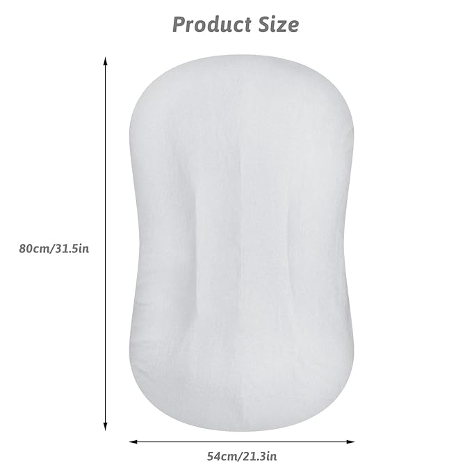 SWESEN Baby Lounger Cover, Ultra Breathable Newborn Lounger Cover, Cotton Linen Lounger Slipcover for Baby Girls and Boys, Covers Only, Grey