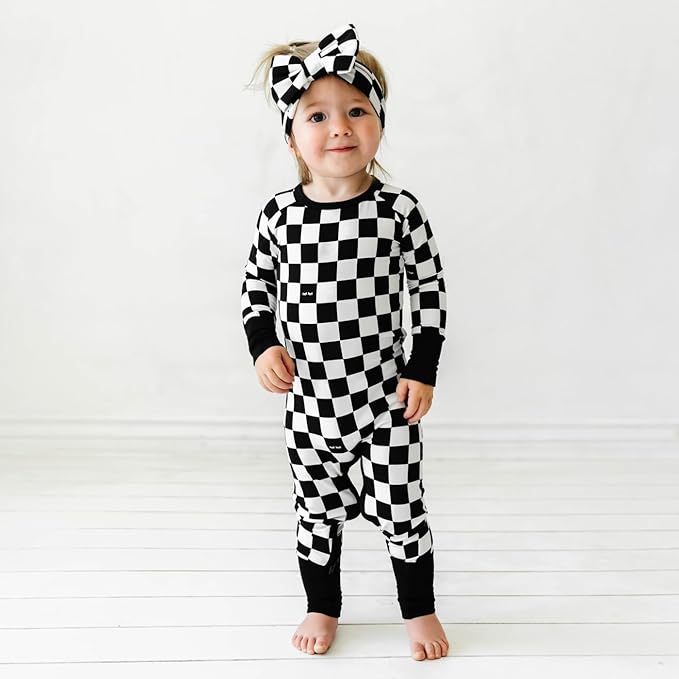 Little Sleepies Luxe Bow Headband, Checks