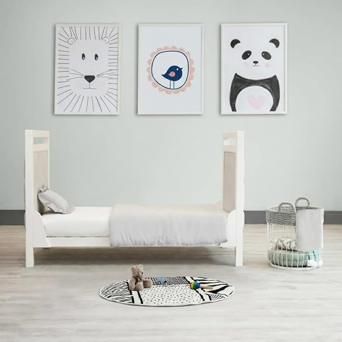 Byrd & Blume Round Baby Play Mat, Reversible Quilted Organic Cotton, High Contrast Black & White Play Mat, Soft Non Toxic Nursery Rug, Foldable Portable, 40 Inch