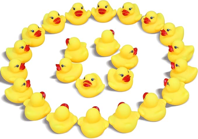 Novelty Place Rubber Duck Baby Bath Toy Set – 24PCS Cute Floating Ducky Toys for Kids, Toddlers & Babies, Fun Water Playtime Accessories for Bath, Pool & Party Decorations