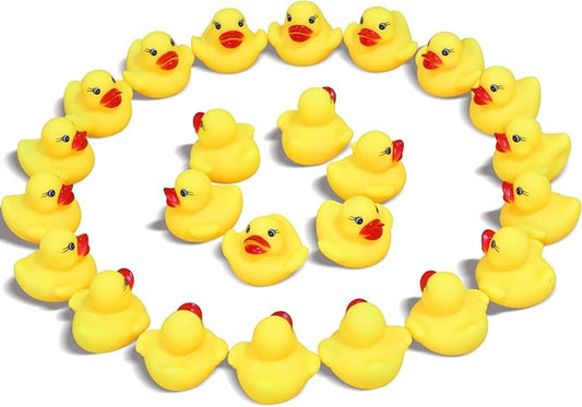 Novelty Place Rubber Duck Baby Bath Toy Set – 24PCS Cute Floating Ducky Toys for Kids, Toddlers & Babies, Fun Water Playtime Accessories for Bath, Pool & Party Decorations