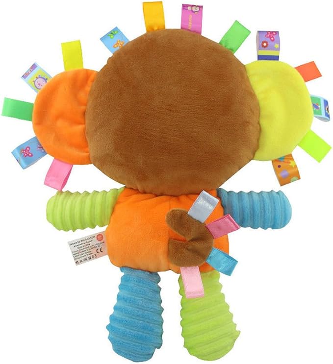 Monkey Taggie Activity Blanket and Sensory Toy Baby Gifts for Newborns Baby,Infant,Lovey Soft Toy - Clam Down and Play Your Baby, Baby taggy Toy