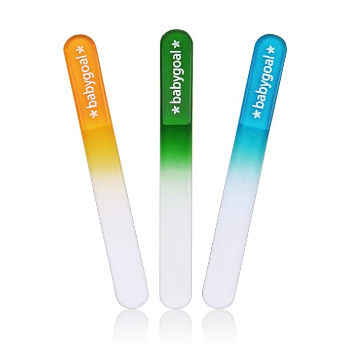 Babygoal Baby Nail Files 3 Pack,Newborn Nail Files with a Pouch,Genuine Czech Float Glass, Gift for Newborns,Toddlers,Infant, Babies &Young Children 3NF02