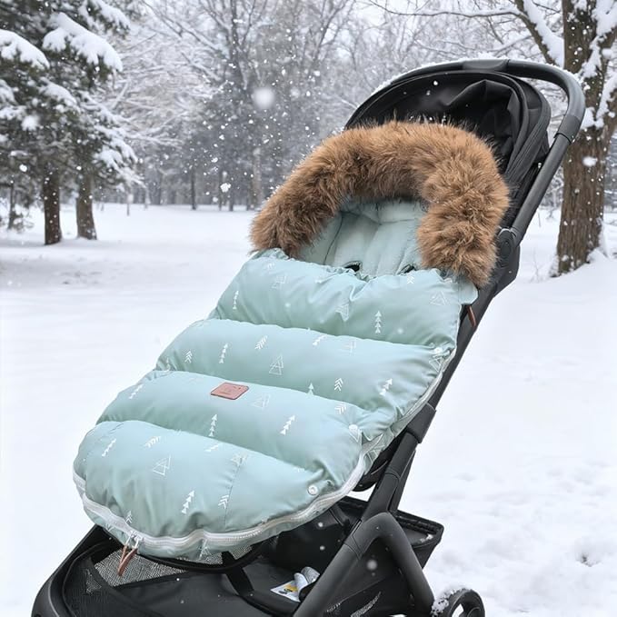 HOUSBAY Baby Stroller Bunting Bags Stroller Footmuff Universal Sleeping Bag Winter Outdoor Hooded Bunting Bag Windproof and Water-Resistant Suitable Below 5 ℃