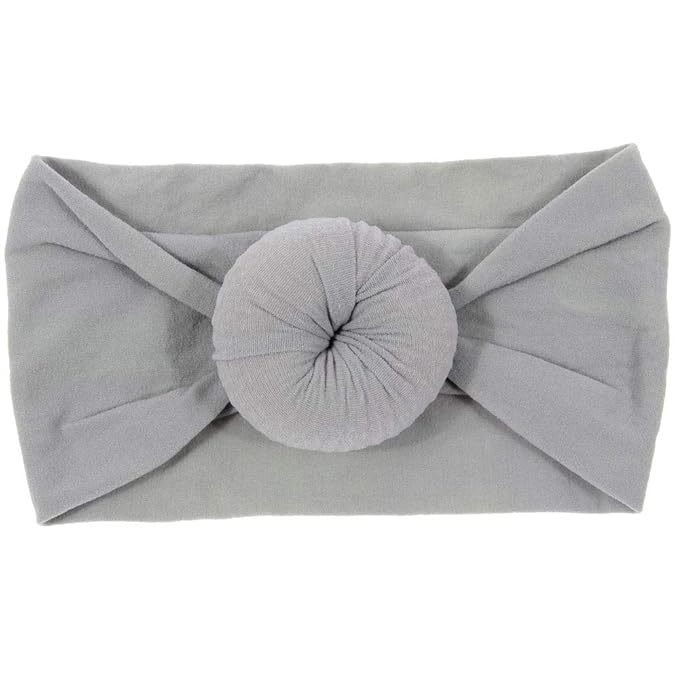 Nishine 6 Pack Cute Toddler Baby Girls Elastic Soft Nylon Headwraps Infant Knot Bow Headband Turban (Set 2)