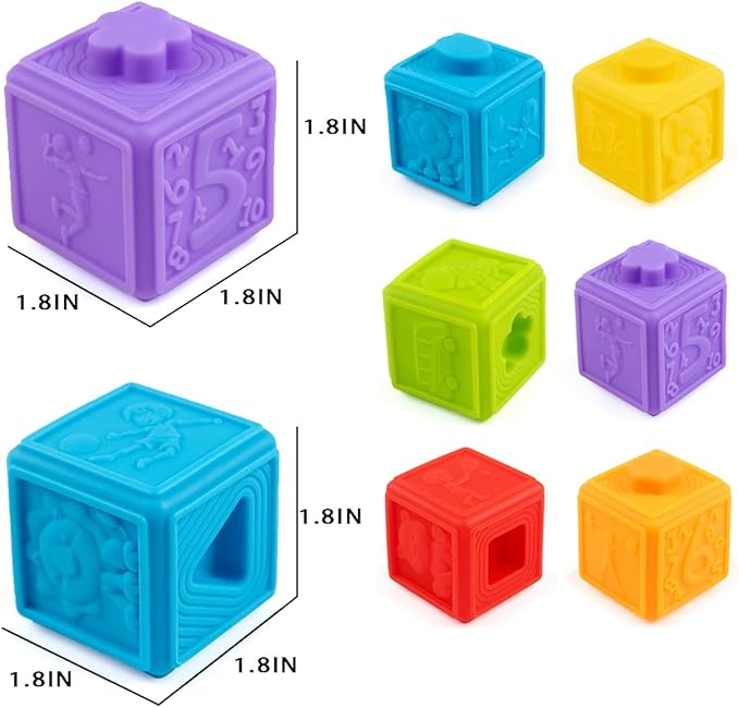 Stacking Blocks Toy for Baby 1-3 Years Preschool Educational Montessori Toys for Baby Gifts 1 2 3 Years Old