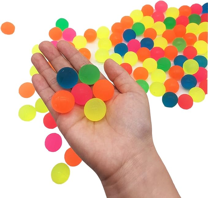 Mydio 100 Pack Bouncy Balls,Assorted Color,Solid Color High Bouncing Balls for Kids Playtime and Prize