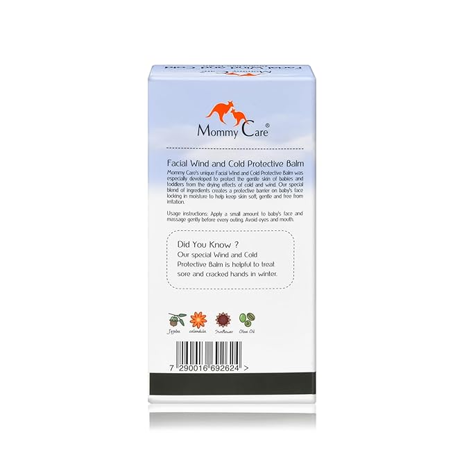 Mommy Care Facial Wind & Cold Protective Balm – Mineral Oil-Free Formula with Calendula, Olive Oil & Jojoba, Soothes & Hydrates Dry, Sensitive Skin for Babies, Kids & Adults, 50ml/1.76 fl oz