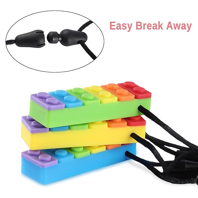 Chew Necklace, Sensory Chew Necklace Bundle for Kids with ADHD, Autism, Biting Needs, Oral Motor Chewy Stick, Silicone Chewy for Boys&Girls, Made from Food Grade Silicone Safety(2 PCS)