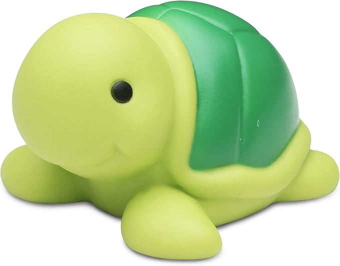 DolliBu Sea Turtle Bath Buddy Squirter – Floating Green Turtle Rubber Bath Toy, Fun Water Squirting Bathtime Play for Toddlers, Cute Sea Life Animal Toy