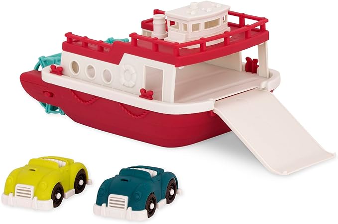 Battat – Wonder Wheels – Pool and Bath Toys for Babies, Toddlers – Floating Toy Boat for Water Play – Recyclable Materials – Ferry Boat – 1 Year +