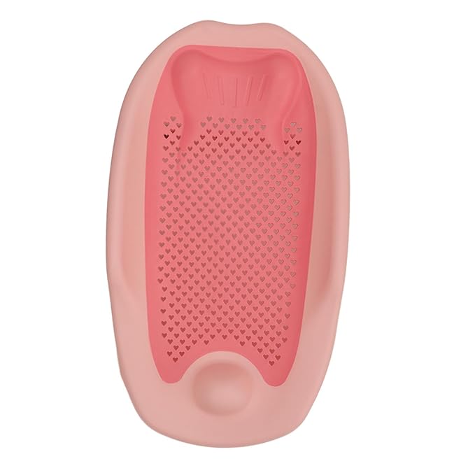 Foldable Baby Bath Support with Universal Fit, Hollow Pattern Bathtub Holder for Infants, Ergonomic Design, Quick Drainage, Non Slip ()