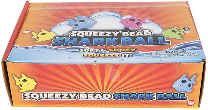 Squeezy Shark Colorful Stress Balls ( Pack) 3.5". Rubber. Come in a Nice Retail Display Box. Relaxable Squeezable Ocean Sea Creatures. (12 Pack (in Display Box))