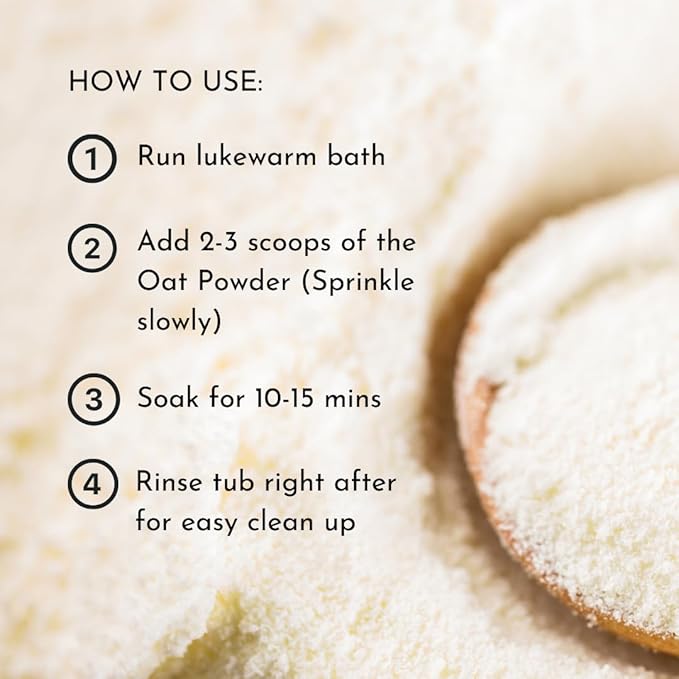 Oatmeal Baby Bath Powder for Eczema by Irene Organics - Colloidal Oatmeal for Soothing Treatment of Eczema, Diaper Rash, Dry Skin, Itching and Irritation - Moisturize and Sooth Baby and Toddler Skin