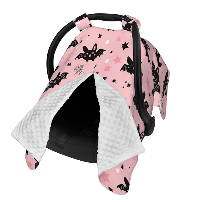 KiuLoam Halloween Cute Cartoon Bat Baby Car Seat Canopy, Nursing Cover for Mom Breastfeeding Scarf, Infant Car Seat Cover/Multiuse Baby Stroller Covers for Babies Boys Girls