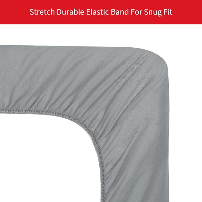 Pack and Play Sheets Fitted, Compatible with 4moms Breeze Plus Playard & Breeze GO Playard, Cotton Pack and Play Sheets Cover, Gray, 40"×28", 2 Pack
