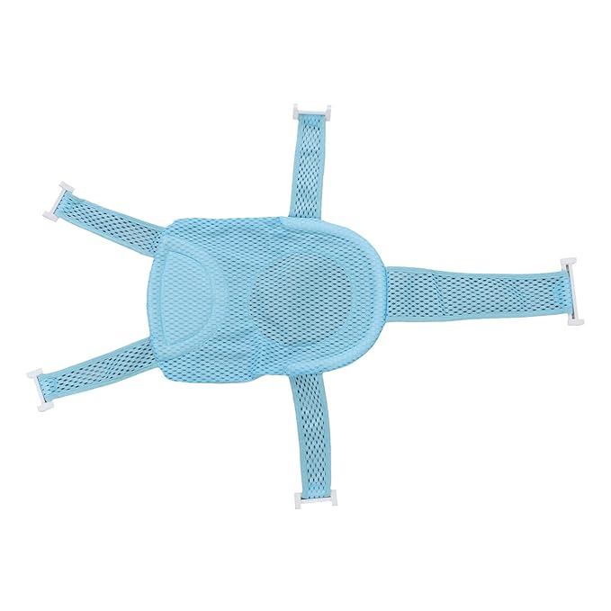Infant Bath Seat with Non-Slip Breathable Mesh Support, Soft Headrest, Blue, for Babies 0-18 Months