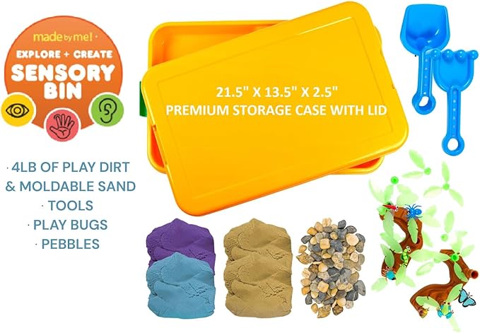 Made By Me Jumbo 60 Piece Color Changing Enchanted Rainforest Sensory Playset, Fun Sensory Bins for Toddlers 3 with 4LB Moldable Sand, Unique Fine Motor Toys