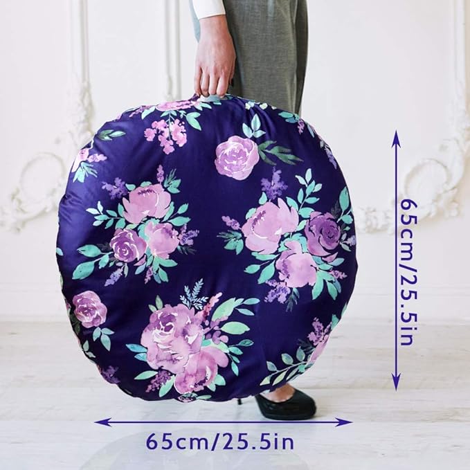 Dinosaur Lounger Cover, Lounger Cover Blue, Lounger Cover Boy, Breathable & Reusable Lounger Removable Slipcover for Newborn, Snugly Fit Baby Infant Lounger (Purple Flower)