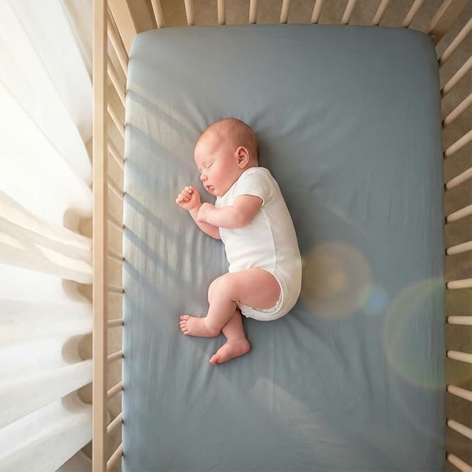 Graco Pack and Play Mattress Sheets Fitted, Mini Crib Sheets 2-Pack for Pack 'n Play Mattress, Stretchy Playard Sheets