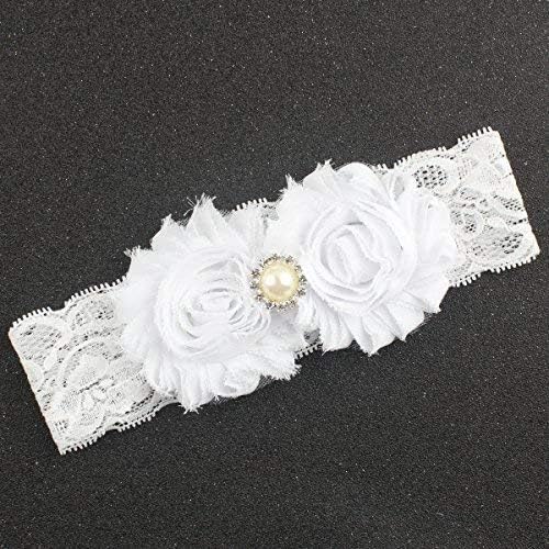 Miugle Baby Christening Headbands Baby Girl Baptism Headbands with Bows, White, 0-3years