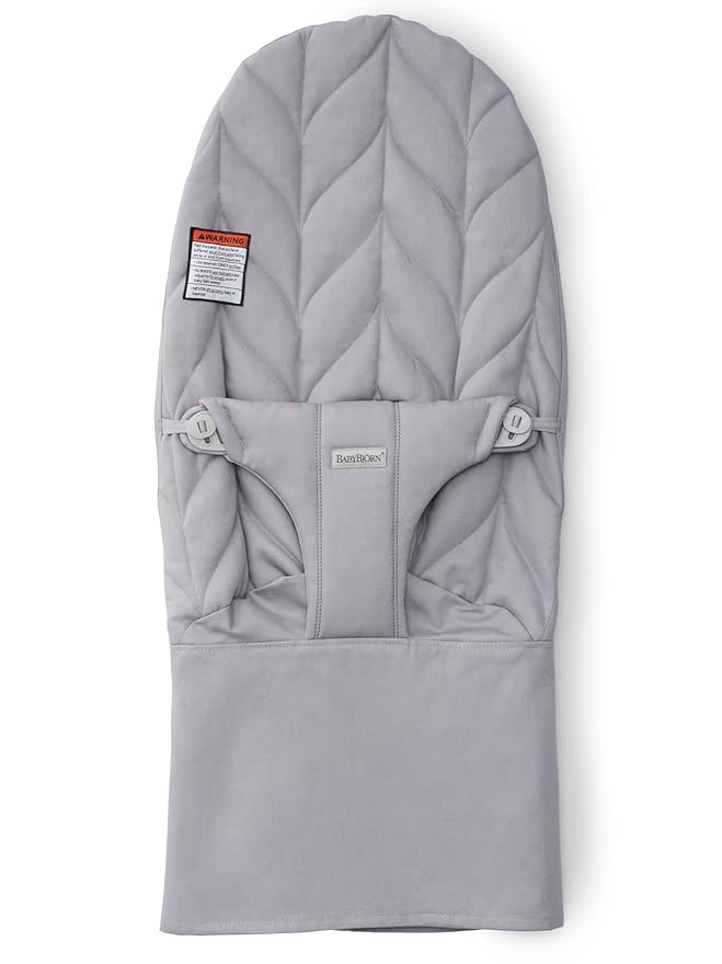 BabyBjörn Fabric Seat for Bouncer, Cotton, Petal Quilt, Light Gray