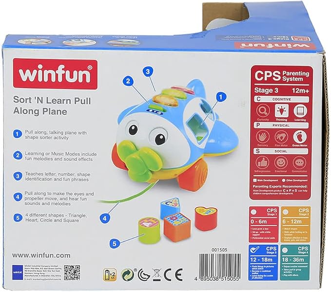 winfun Sort n Learn Pull Along Plane
