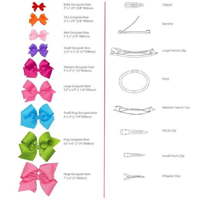 Wee Ones Girls' Classic Grosgrain Hair Bows with Plain Wrap Center, No-Slip Hair Clip, Handmade, White, Tiny