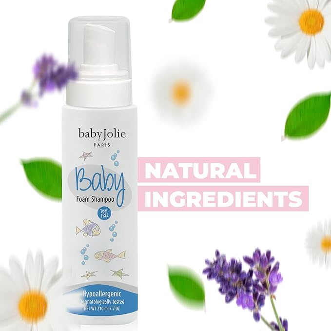 Baby Jolie Baby Shampoo Foam Paris, With tear-free formula. Cradle Cap Shampoo for Babies Gentle and Safe for Newborns and Toddlers | 7oz (210ml)