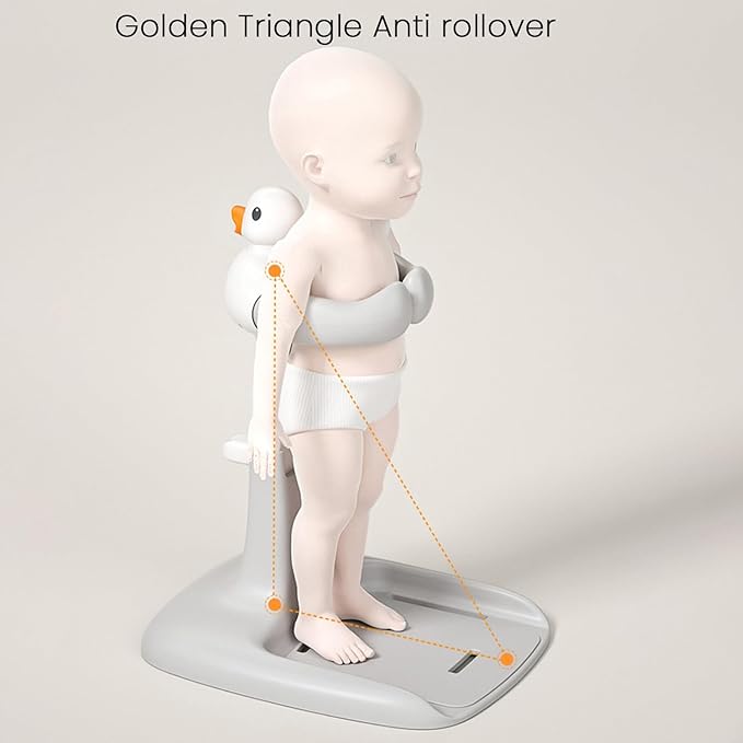 Baby Shower Seat with Anti-Slip Base,Bath Shower Standing Support Stand,Portable Bath Helper Bath Support for Infants Portable Bath Helper for Baby 8-24 Months (White)