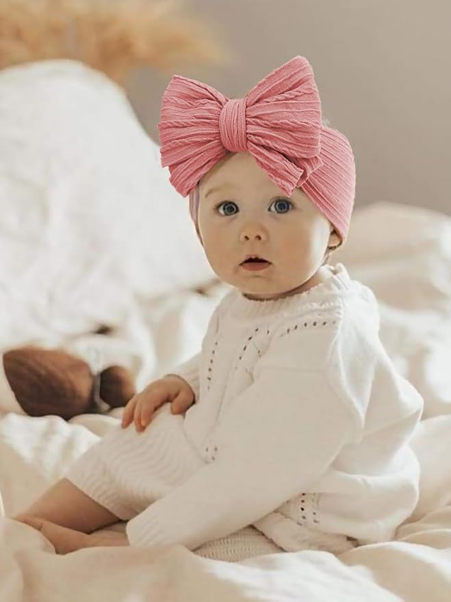 AQOKKA Baby Bows Headbands Nylon Baby Girl Headbands Soft Handmade Hairbands Toddler Hair Accessories for Girls Baby Newborn Infant Kids