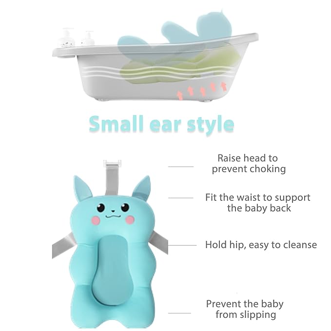 Baby Bath Tub Pad, Adjust Strap Soft Floating Tub Pillow Sink Bath Cushion, Give Baby Extra Support and Comfort While Bathing (1)