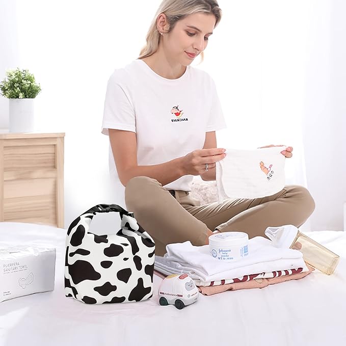 SONARIN Large Pacifier Bag with Buckle,Portable Waterproof Pacifier Holder Case Baby Dummy Case Soother Pod Lunch Bag Storage Bag for Holding Pacifiers Snacks Baby Bottles(Black & White)
