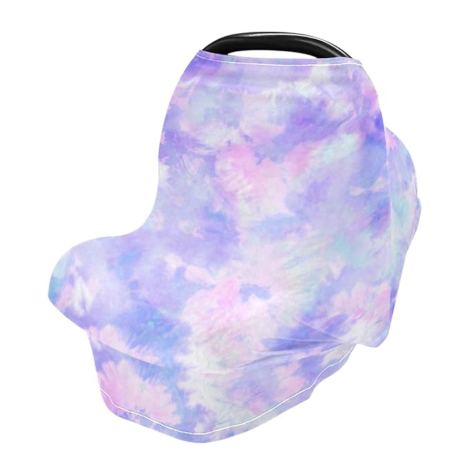 Nursing Cover Breastfeeding Scarf Rainbow Tie Dye Baby Car Seat Covers Floral Pastel Soft Breathable Infant Carseat Canopy Stroller Cover for Boys Girls
