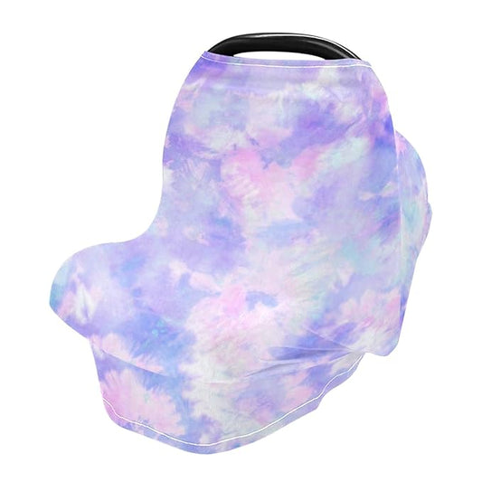Nursing Cover Breastfeeding Scarf Rainbow Tie Dye Baby Car Seat Covers Floral Pastel Soft Breathable Infant Carseat Canopy Stroller Cover for Boys Girls