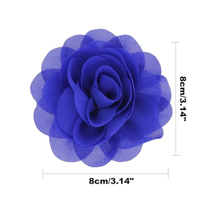 inSowni 24PCS Alligator Hair Clips 3" Chiffon Flower Barrettes Hair Bow Accessories for Toddlers Baby Girl Kids
