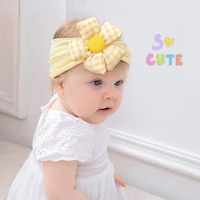 Ulico Personalized Girls Headband with Name, Custom Baby Girls Embroidered Headbands with Flower