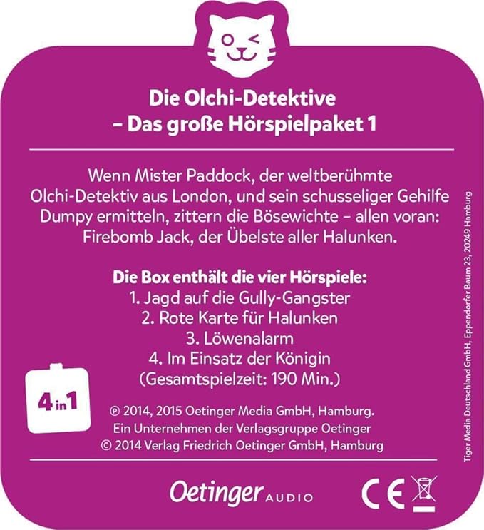 tigermedia tigercard Die Olchis Detective Audio Play Adventure Tiger Box WiFi Player Hearing Box Gift Christening School Birthday Girls Boys Kids