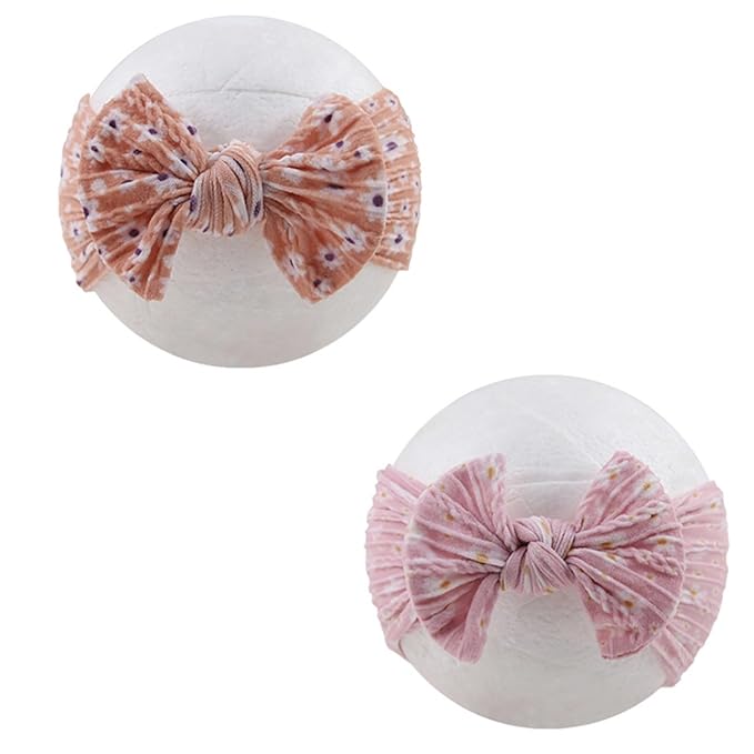 KIDOCHEESE Baby Girls Headbands with Bows Elastics Nylon Hair Bows Hairbands Hair Accessories for Newborn Infant Toddlers Kids