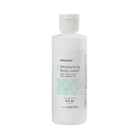 McKesson Moisturizing Body Lotion with Mineral Oil, Baby Fresh Scent, 4 fl oz, 12 Count