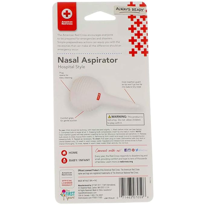 The First Years American Red Cross Hospital Style Nasal Aspirator - 2 pk