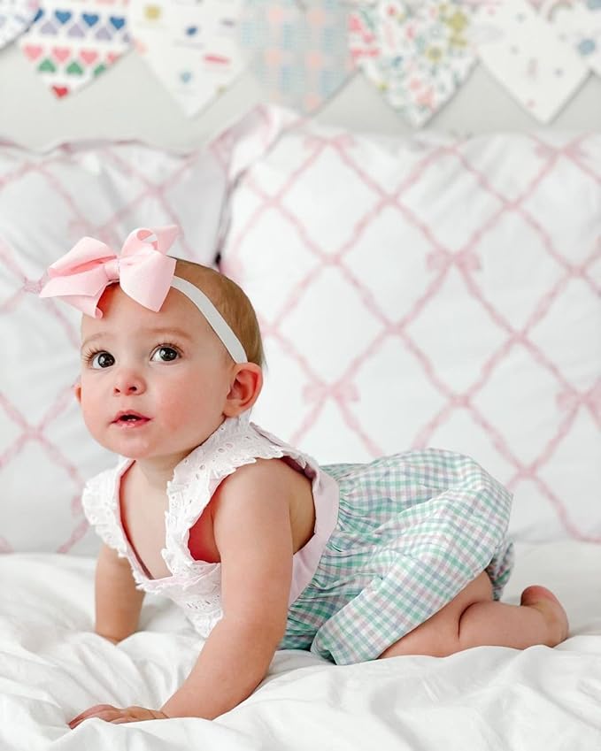 Wee Ones Baby Girls' Small Classic Grosgrain Hair Bow on a WeeStay Clip w/Plain Wrap - Light Pink,One Size